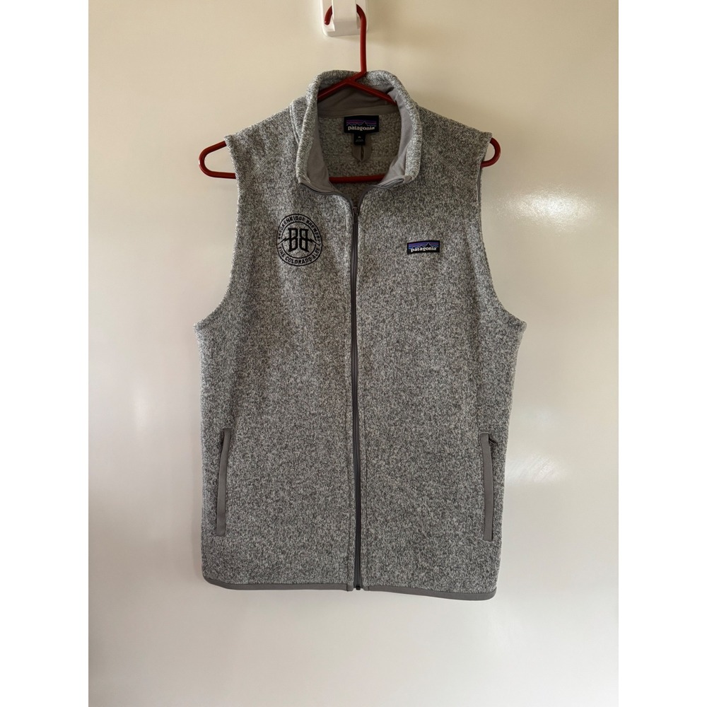 Patagonia Better Sweater Vest Mens XL Grey Full Zip Breckenridge Brewery Logo